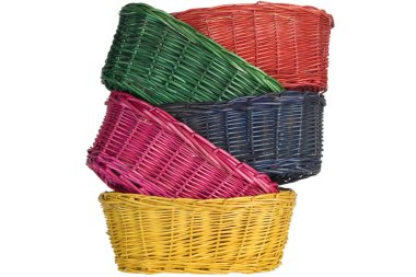 Woven straw baskets clipart