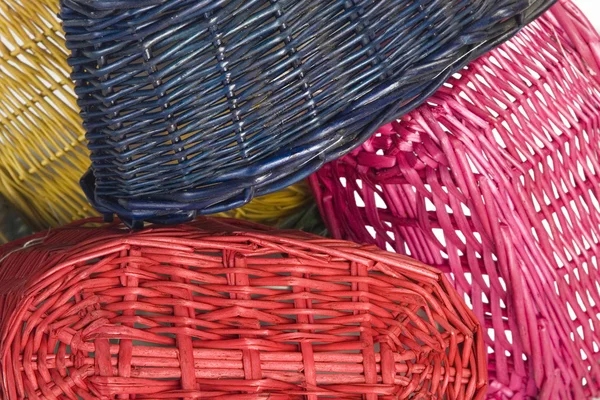 Woven straw baskets — Stock Photo, Image