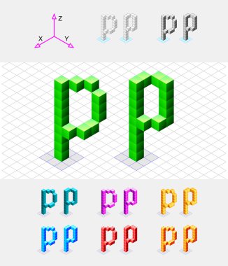 cubes.letter s. vektöründen izometrik yazı tipi