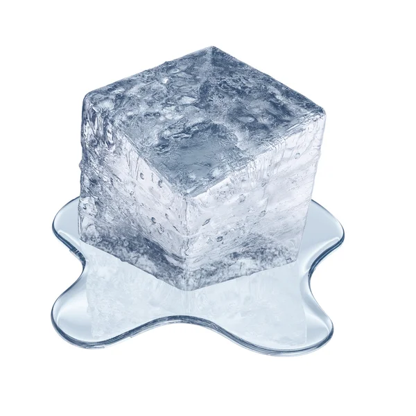 Cubo di ghiaccio che si scioglie — Foto Stock