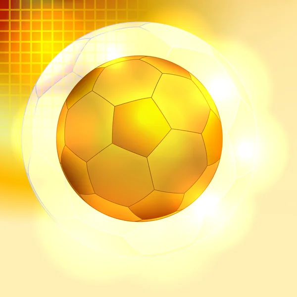 ゴールドのサッカー ボールの背景 — ストックベクタ