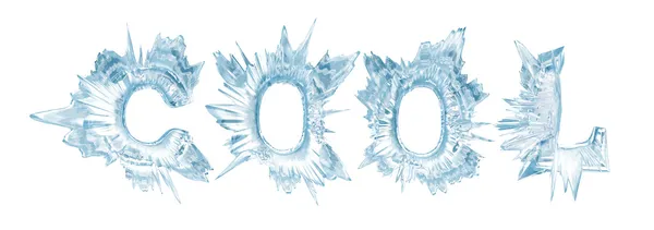 Cool. Ice crystal letters — Stock Photo, Image
