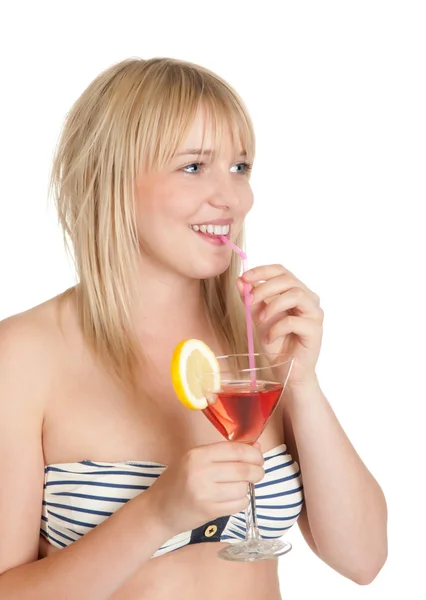 Teenager with cocktail — Stock Photo, Image