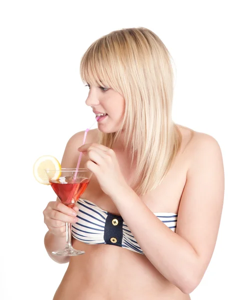 Tonåring med cocktail — Stockfoto
