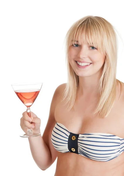 Kvinna med cocktail — Stockfoto
