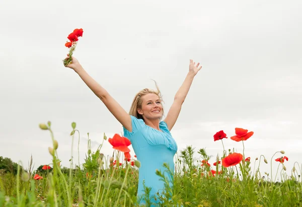 Young woman cheering — Stock Photo, Image