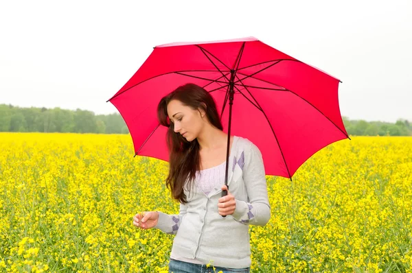Hermosa mujer con paraguas —  Fotos de Stock