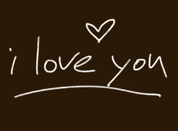 Quadro negro ilustrado / chalkboa rd com texto "Eu te amo " — Fotografia de Stock