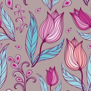 Seamless texture with flowers clipart