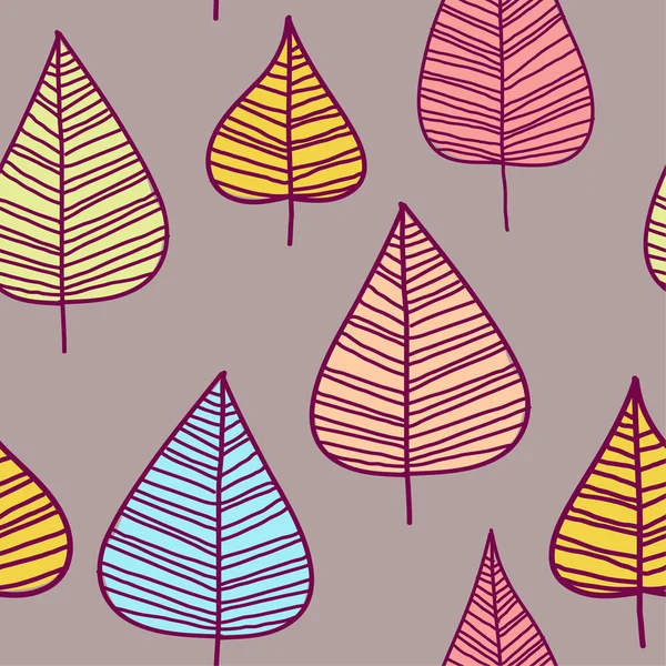 Ett sömlöst mönster med löv — Stock vektor