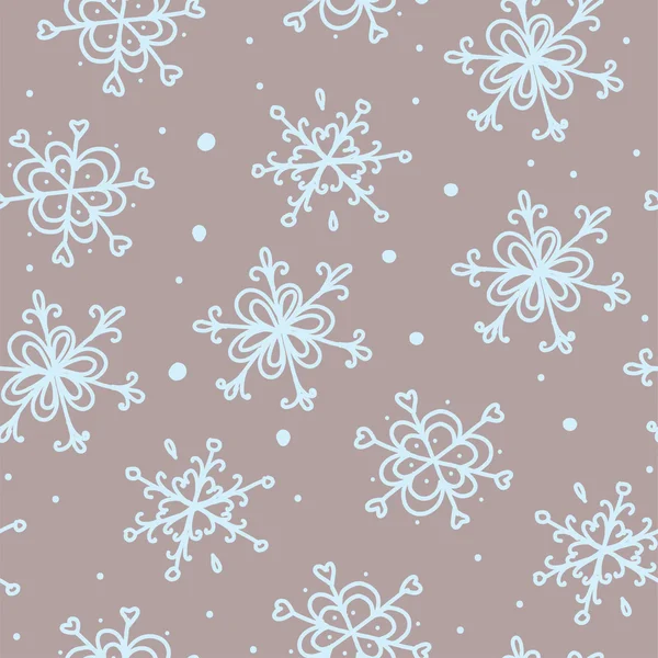 クリスマスのシームレスなパターン スノーフレーク背景 — ストックベクタ
