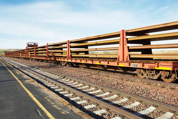 Långa tåg i north dakota — Stockfoto