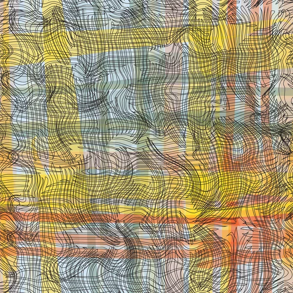 Nahtlose Grunge-Grau gestreifte Textur auf farbenfrohem Aquarell-Hintergrund — Stockvektor