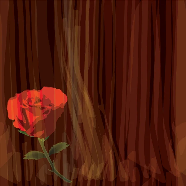 Векторная бесшовная композиция с красной розой на полосатом ватеколорном фоне — стоковый вектор