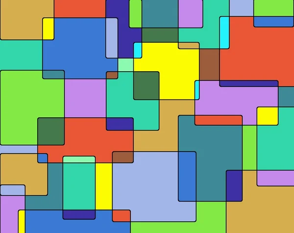 Overlappende kwadraten van kleur — Stockfoto