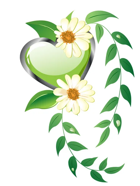 Květinové srdce design — Stockový vektor