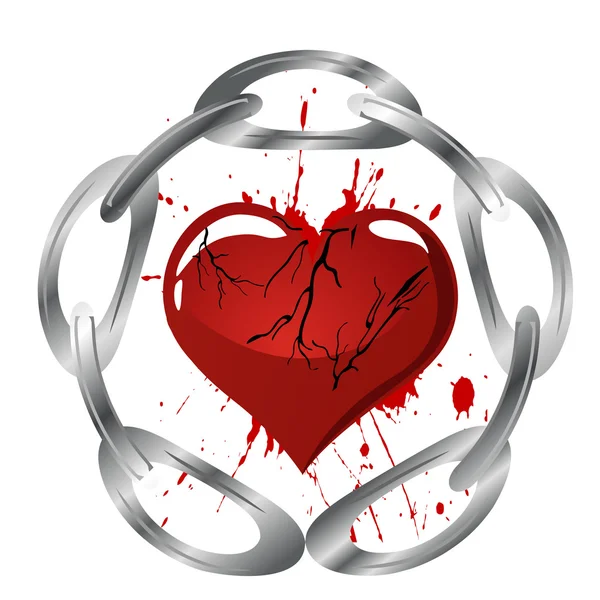 Καρδιά και αλυσίδα — Διανυσματικό Αρχείο