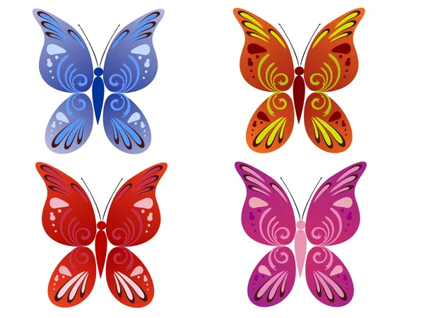 Schöne Schmetterlinge — Stockvektor