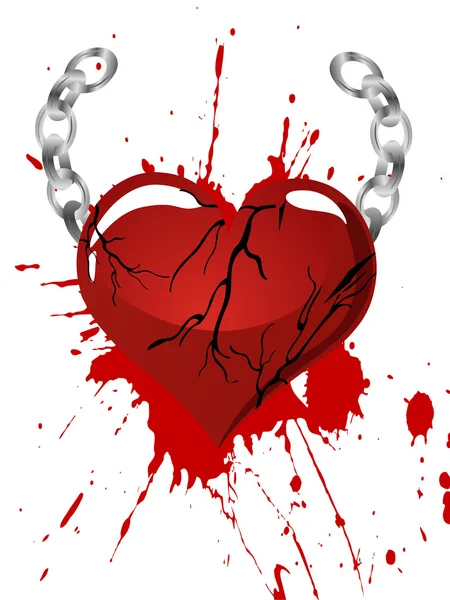 Kalp zincirleri ile — Stok Vektör