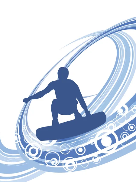 Surfeur sur fond d'été — Image vectorielle