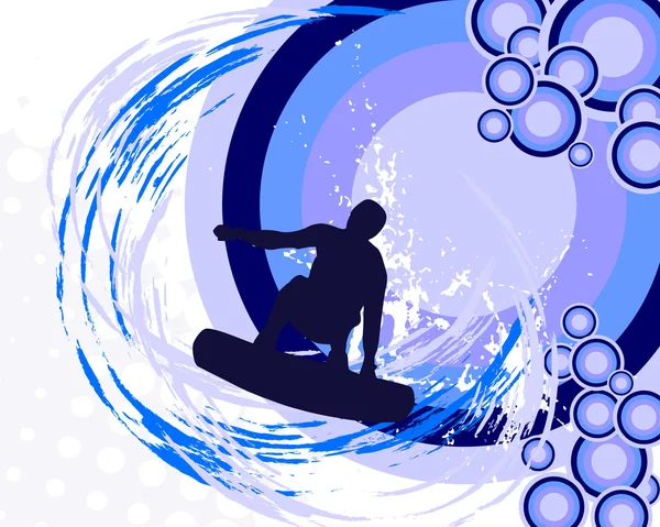 Surfare på sommaren bakgrund — Stock vektor