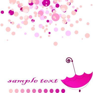 Funny background with pink umbrella clipart