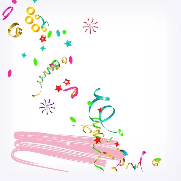 Celebratory background with streamers and confetti — Stock Vector