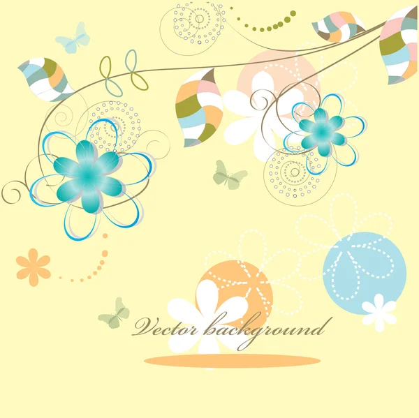 Children vector floral background — Stock Vector