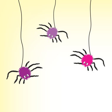 Three colored spider clipart