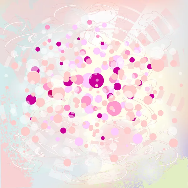 Soft pink background with bubbles — Stock Vector