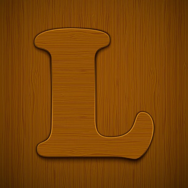 Alfabeto di legno . — Vettoriale Stock