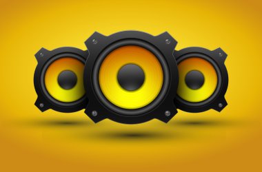 Party design element with speakers . clipart