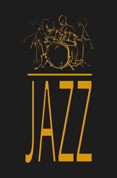 Baterista de jazz . — Archivo Imágenes Vectoriales