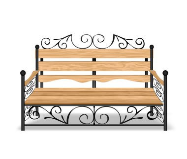 Classical park bench. Vector illustration