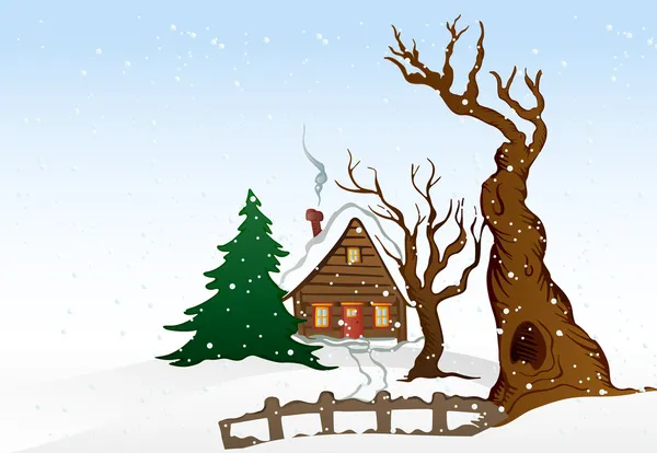 Cartoon winter house. Vector illustration Vector Graphics