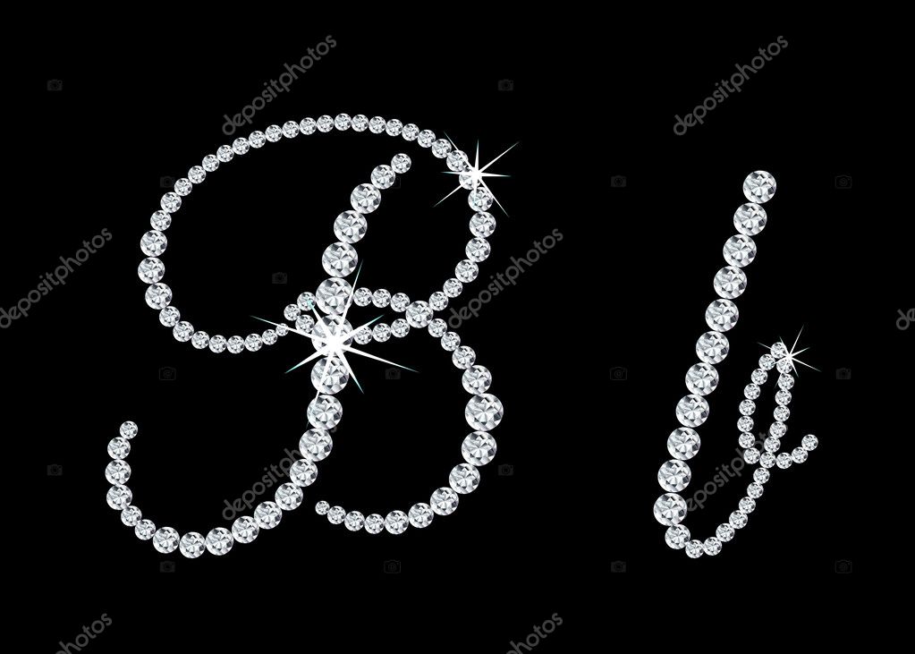 Diamond Alphabetic Uppercase And Lowercase Letters Of "B" — Stock ...