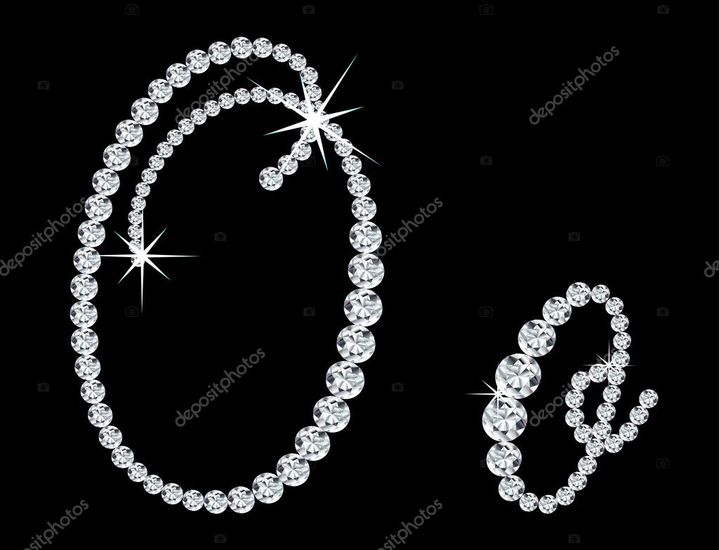 Diamond Alphabetic Uppercase And Lowercase Letters Vector Illustration