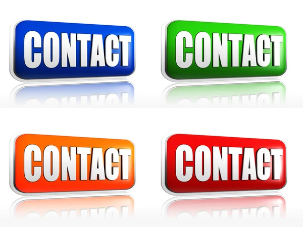 Contact color banners — Stock Photo, Image