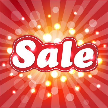 Red Sale Poster With Sunburst clipart