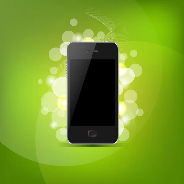 Téléphone et Bokeh vert — Image vectorielle