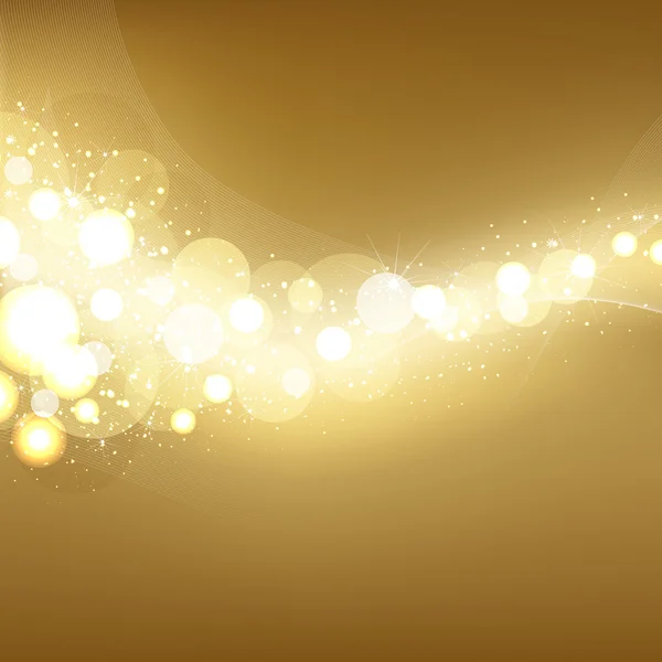 Gyllene festliga ljus bakgrund — Stock vektor