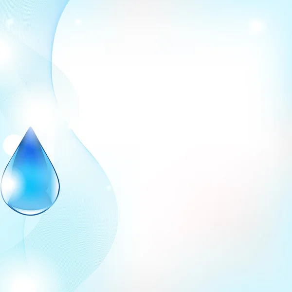 Ligne vectorielle abstraite et goutte d'eau bleue — Image vectorielle