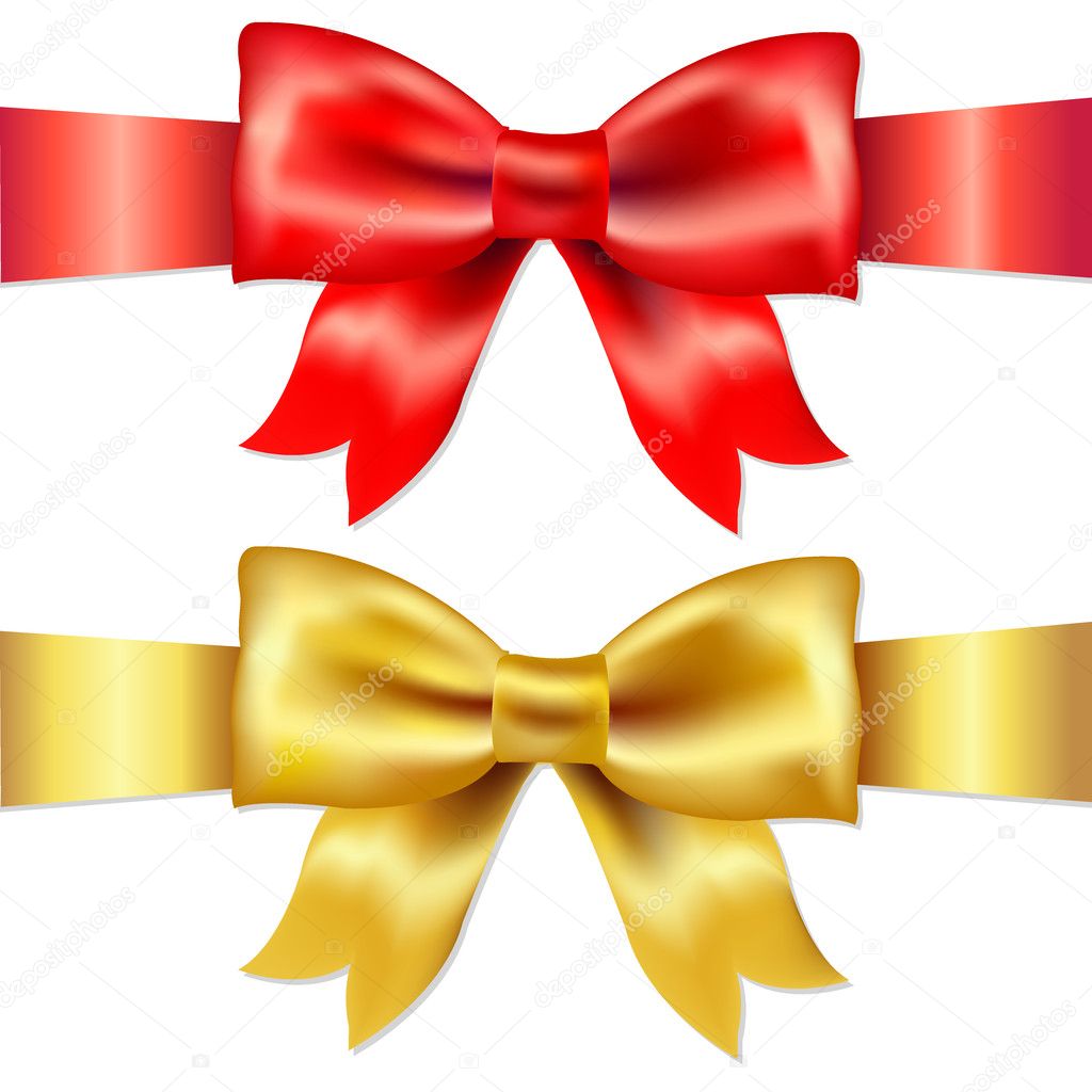 Red And Gold Gift Satin Bow
