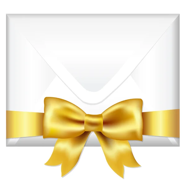 Envelope com arco dourado — Vetor de Stock
