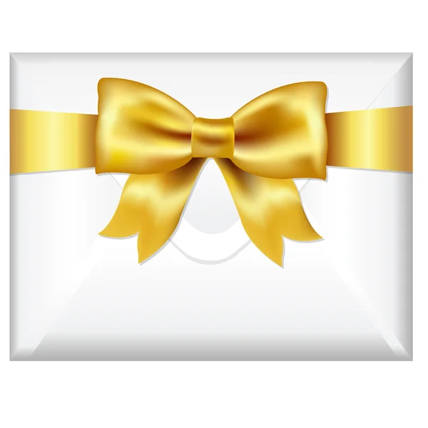 Envelope com arco dourado — Vetor de Stock