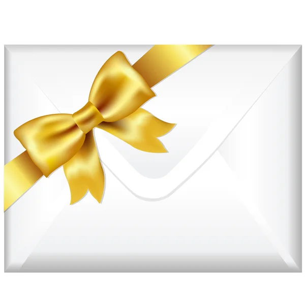 Envelope With Golden Bow — Stock Vector