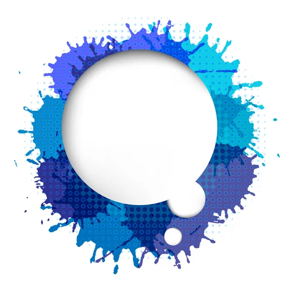 Speech Bubble with Blue Blob — стоковый вектор