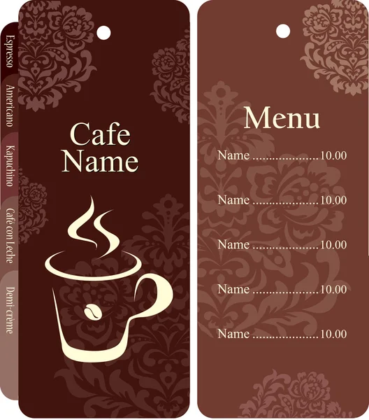 餐厅、 咖啡厅、 酒吧、 咖啡屋的菜单 — 图库矢量图片