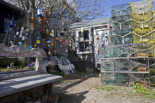 Lobster traps in a village — Stock Photo, Image