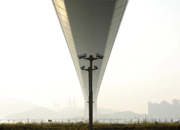 Ponte no momento do pôr do sol, ponte Tsing ma — Fotografia de Stock